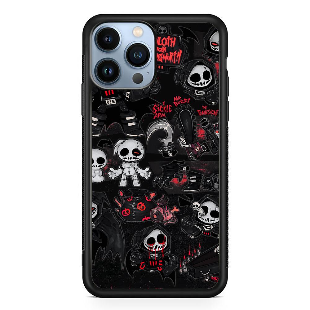 The Grim Reaper 2D Rubber Phone Case-Black-Oxvistore