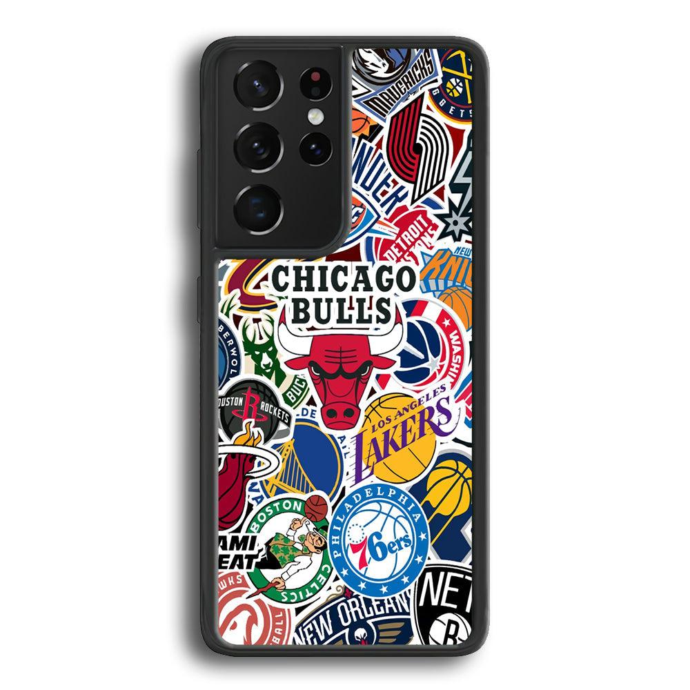 The NBA Clubs Afiliation Samsung Galaxy S22 Ultra Case-Rubber White (2D Case)-Oxvistore