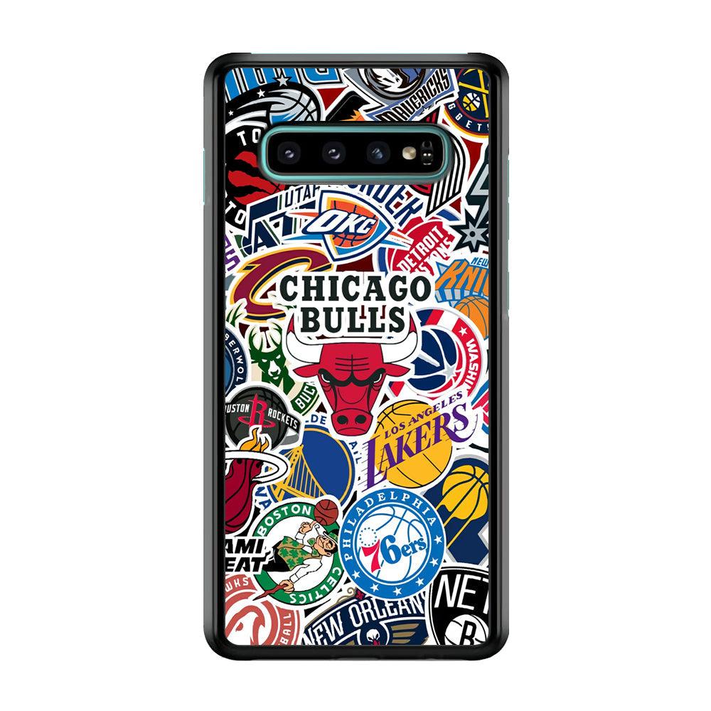 The NBA Clubs Afiliation Samsung Galaxy S10 Case-Rubber White (2D Case)-Oxvistore