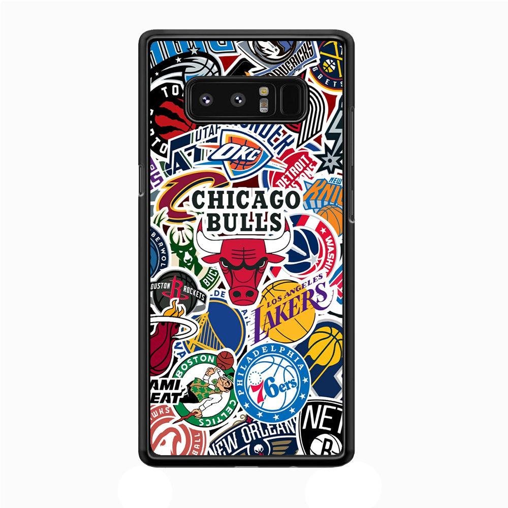 The NBA Clubs Afiliation Samsung Galaxy Note 8 Case-Rubber Black (2D Case)-Oxvistore