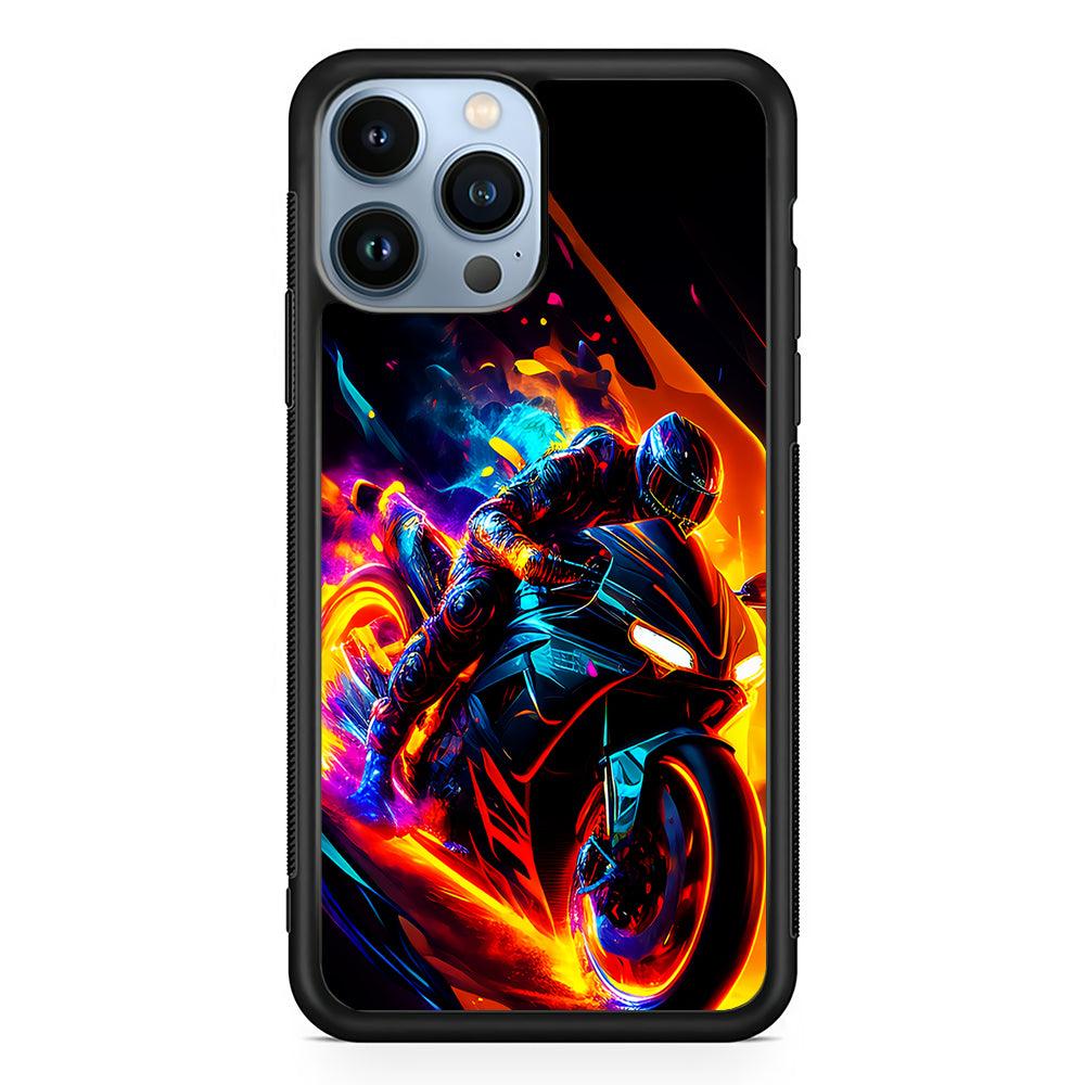 The Neon Cyber Ride Motorbike 2D Rubber Phone Case-Black-Oxvistore