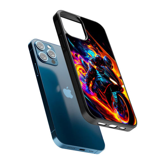 The Neon Cyber Ride Motorbike 2D Rubber Phone Case-Oxvistore