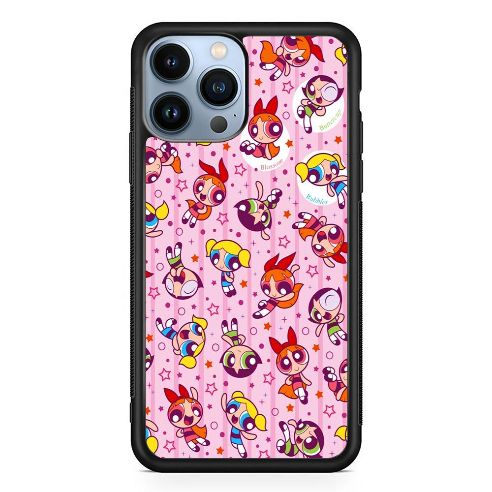 The Powerpuff Girls Cute Pattern 2D Rubber Phone Case-Black-Oxvistore