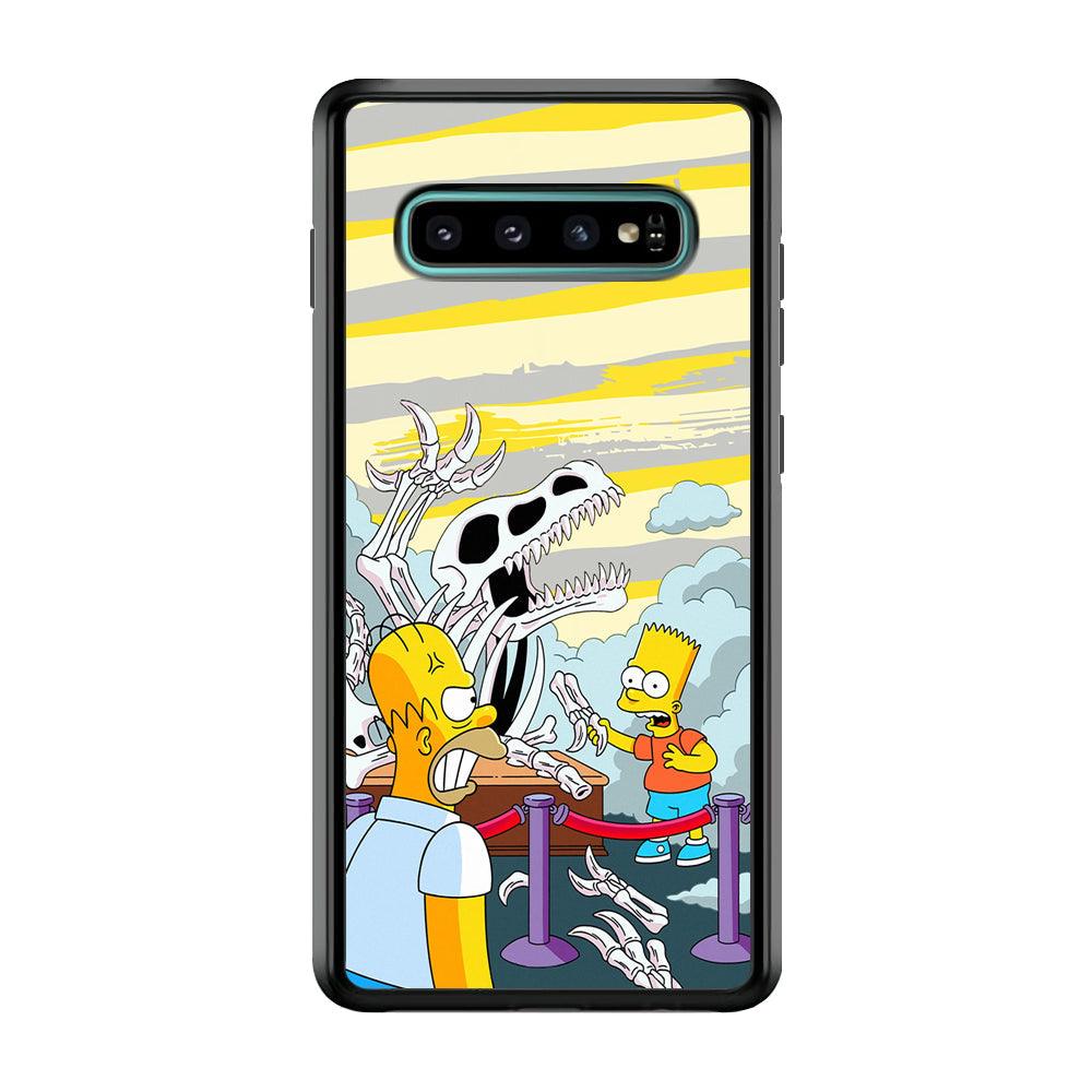The Simpson Dad and Son Problems Samsung Galaxy S10 Plus Case-Rubber Black (2D Case)-Oxvistore