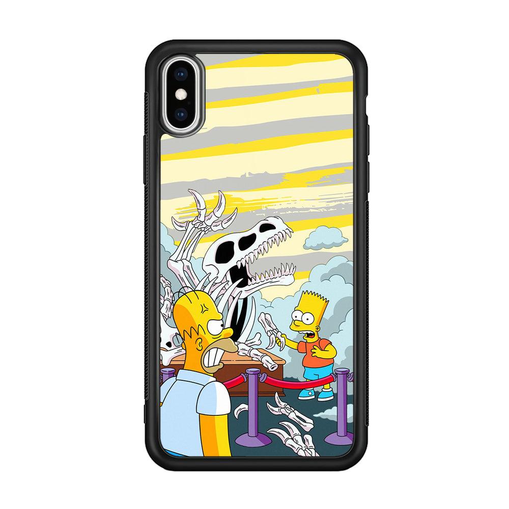The Simpson Dad and Son Problems iPhone Xs Max Case-Rubber Black (2D Case)-Oxvistore