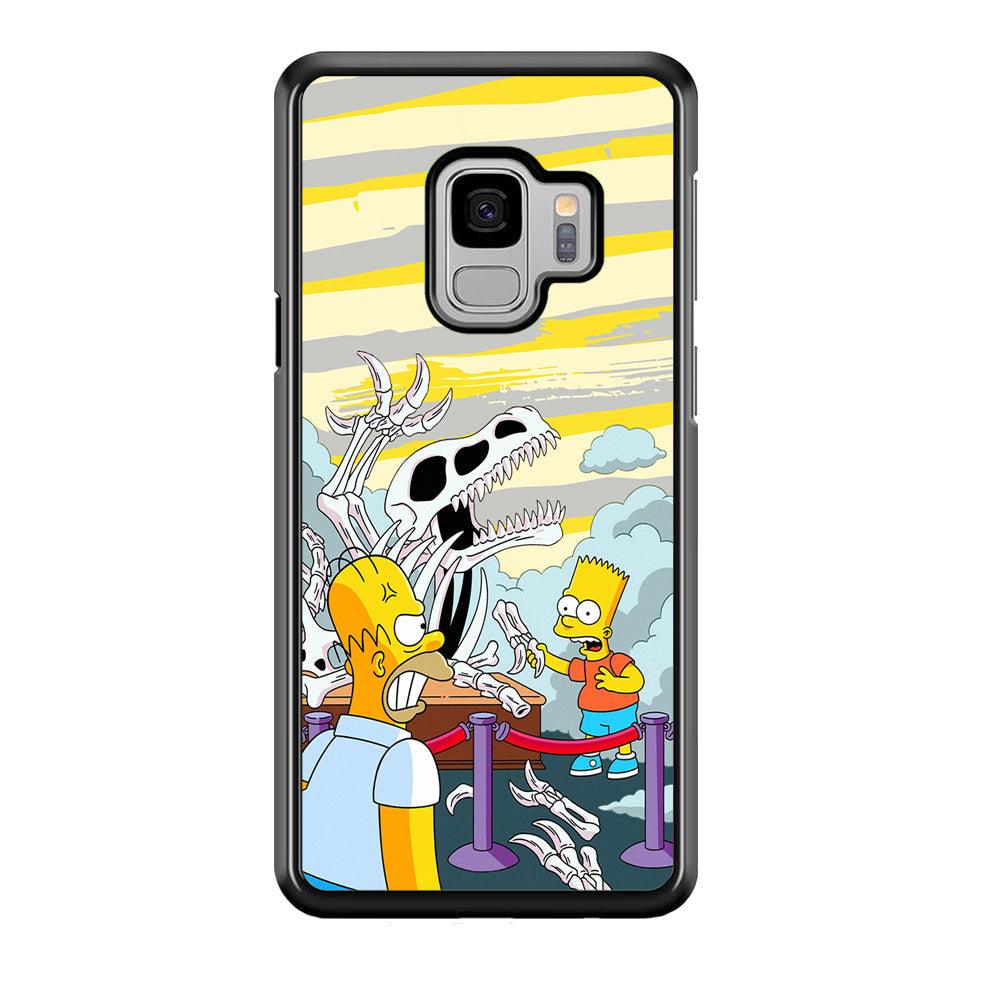 The Simpson Dad and Son Problems Samsung Galaxy S9 Case-Rubber Black (2D Case)-Oxvistore