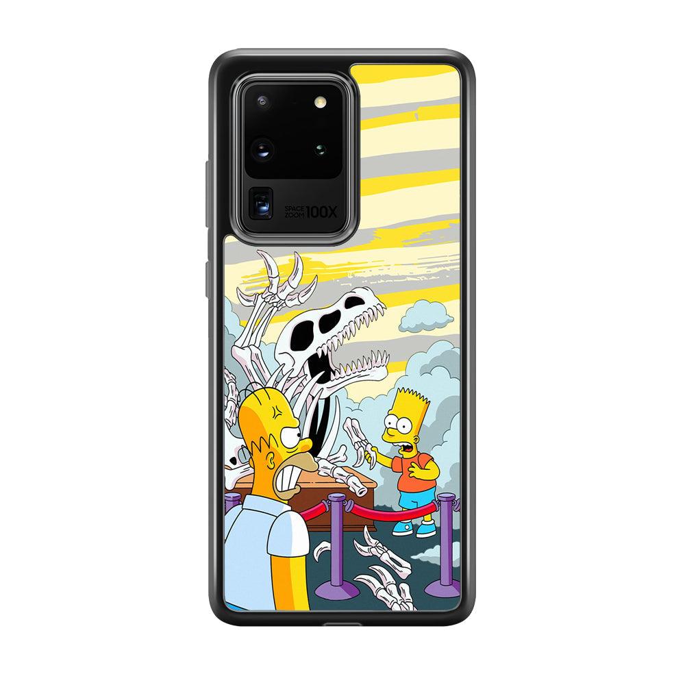 The Simpson Dad and Son Problems Samsung Galaxy S20 Ultra Case-Rubber Black (2D Case)-Oxvistore