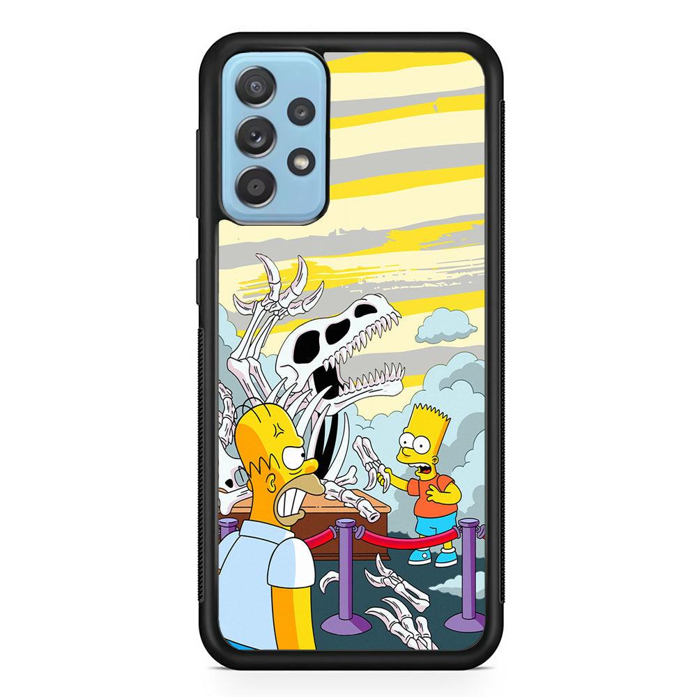 The Simpson Dad and Son Problems Samsung Galaxy A52 Case-Rubber Black (2D Case)-Oxvistore