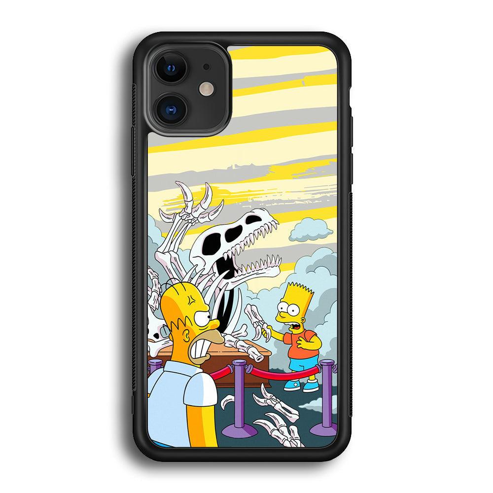 The Simpson Dad and Son Problems iPhone 11 Case-Rubber Black (2D Case)-Oxvistore