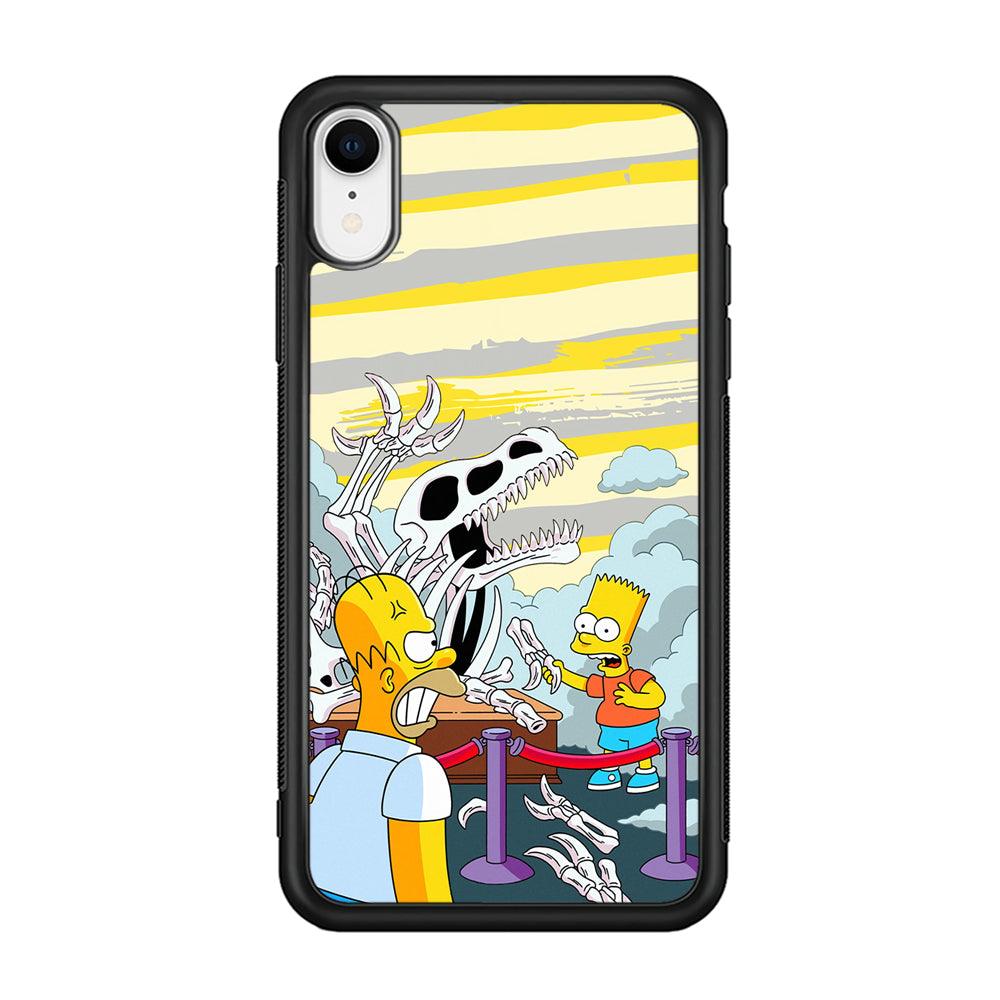 The Simpson Dad and Son Problems iPhone XR Case-Rubber Black (2D Case)-Oxvistore