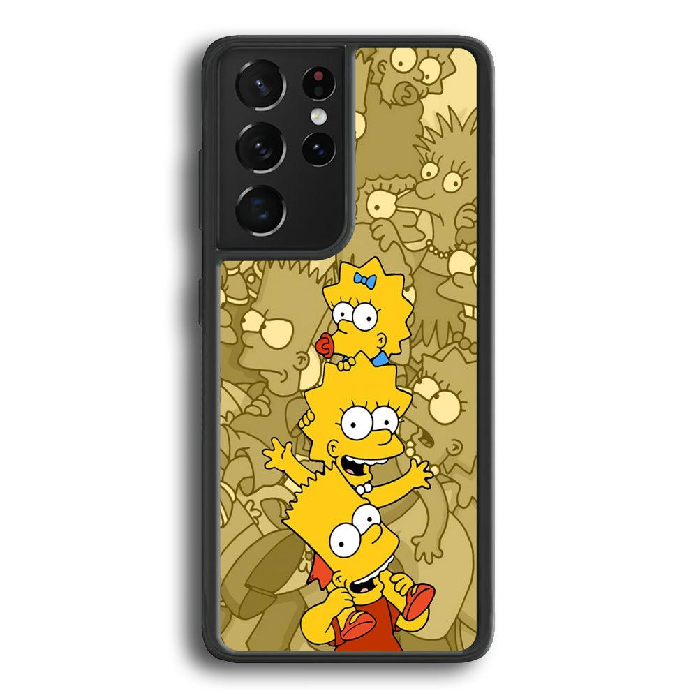 The Simpson Family Warmth Samsung Galaxy S24 Ultra Case-Rubber Black (2D Case)-Oxvistore