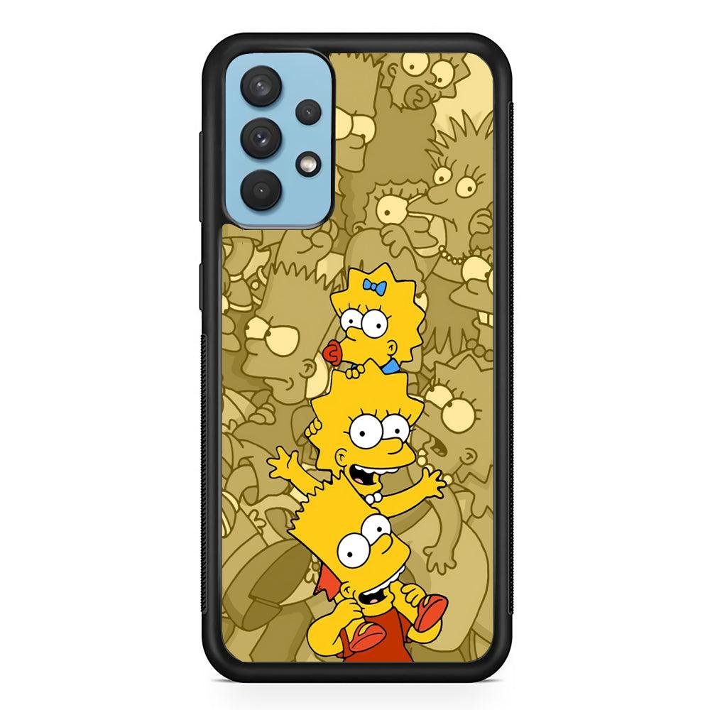 The Simpson Family Warmth Samsung Galaxy A32 Case-Rubber Black (2D Case)-Oxvistore