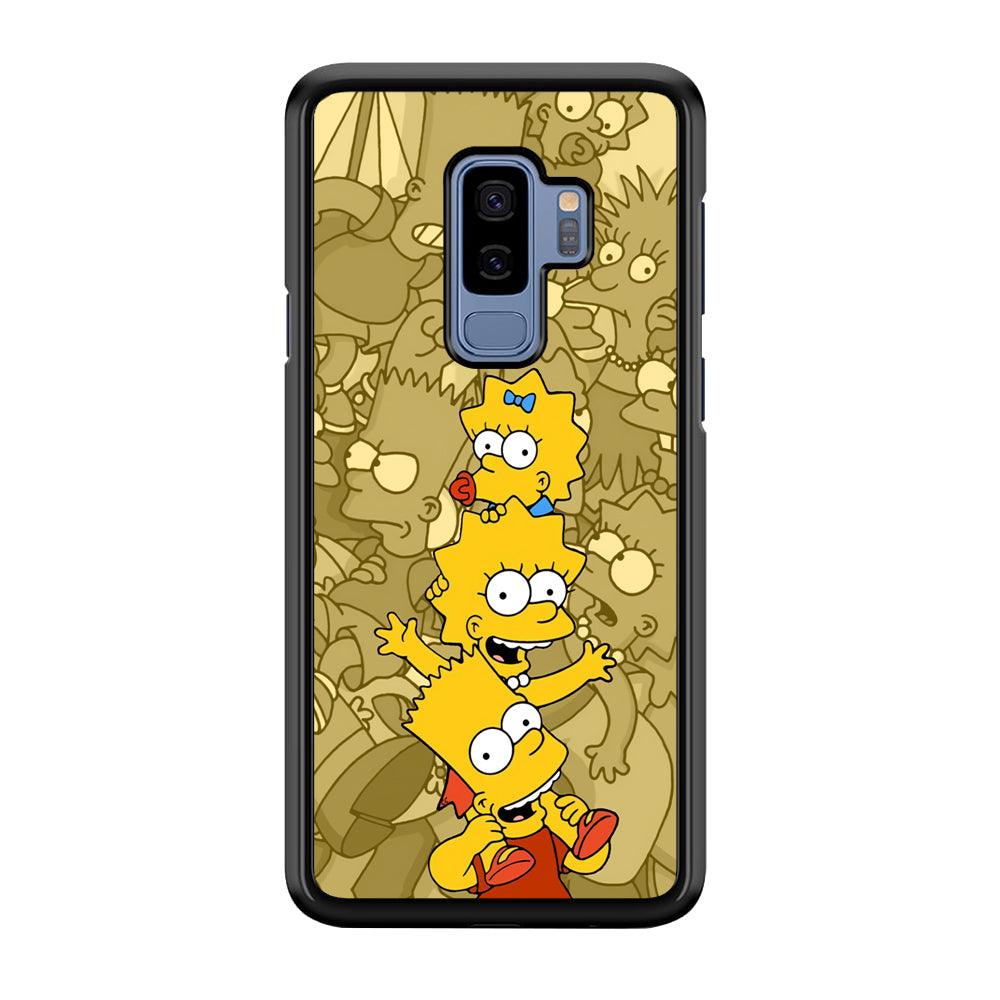 The Simpson Family Warmth Samsung Galaxy S9 Plus Case-Rubber Black (2D Case)-Oxvistore