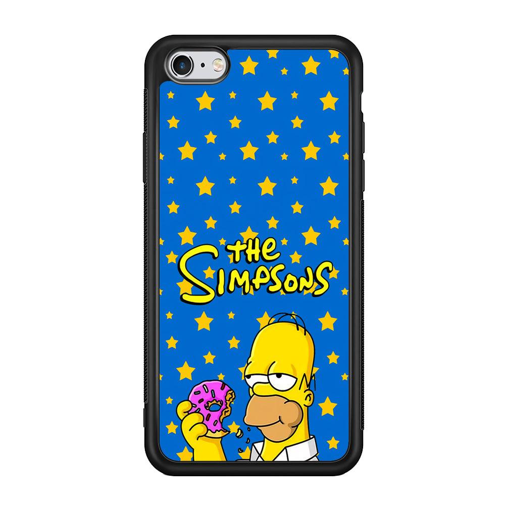 The Simpson Feel Good with Donut iPhone 6 Plus | 6s Plus Case-Rubber Black (2D Case)-Oxvistore