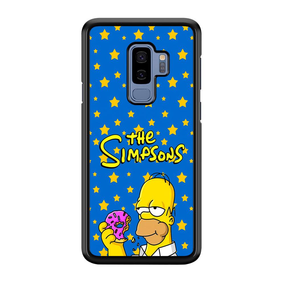 The Simpson Feel Good with Donut Samsung Galaxy S9 Plus Case-Rubber Black (2D Case)-Oxvistore