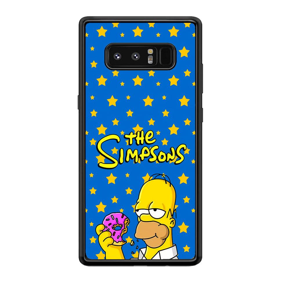The Simpson Feel Good with Donut Samsung Galaxy Note 8 Case-Rubber Black (2D Case)-Oxvistore
