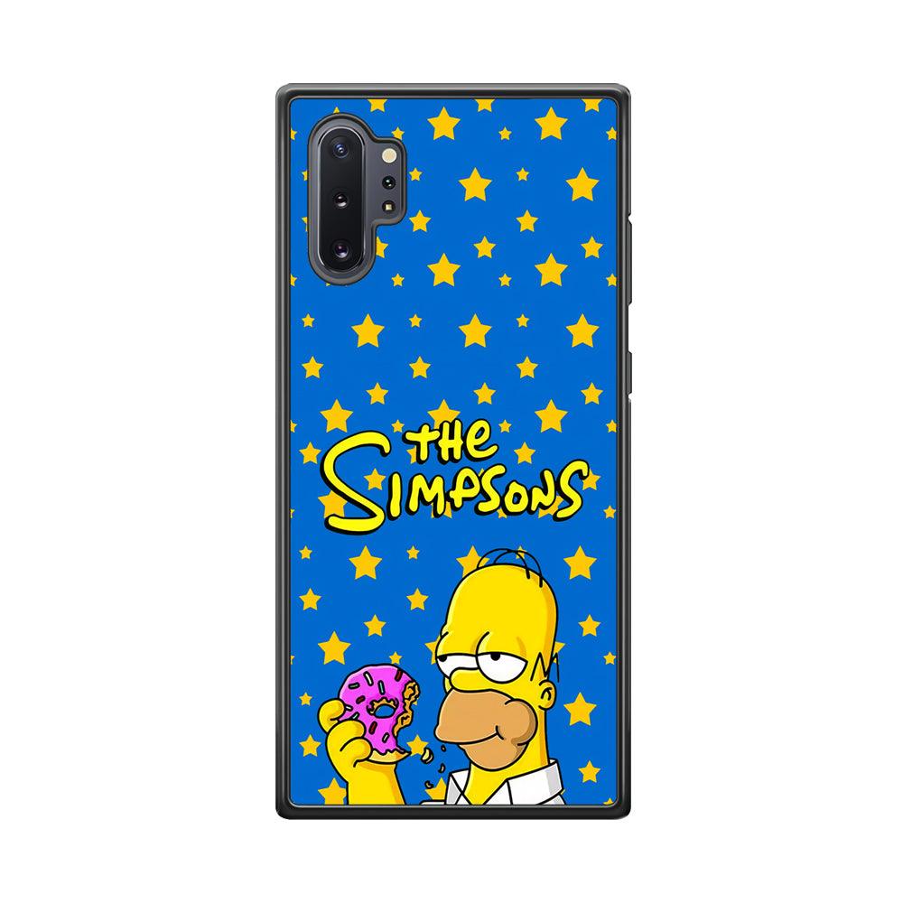 The Simpson Feel Good with Donut Samsung Galaxy Note 10 Plus Case-Rubber Black (2D Case)-Oxvistore