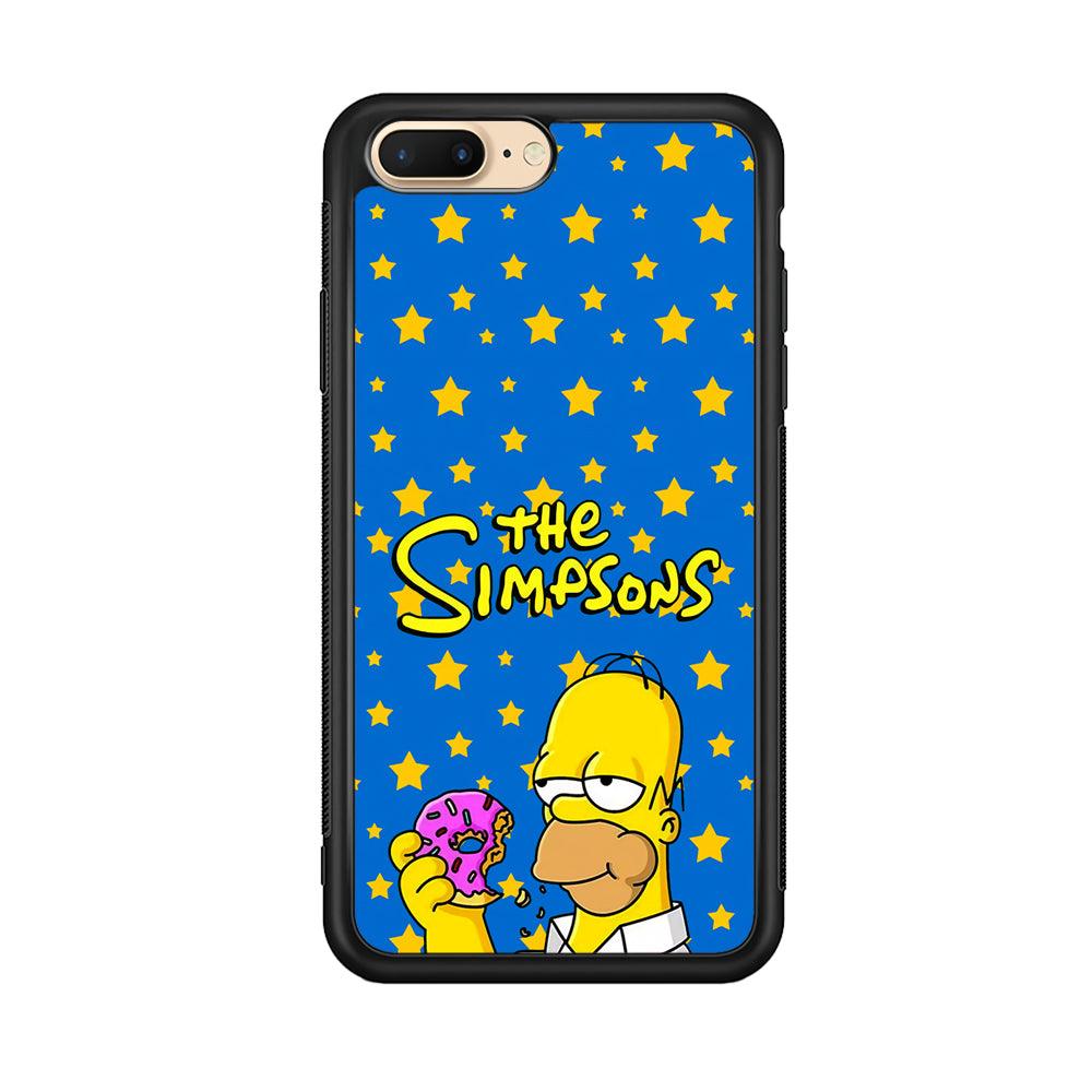 The Simpson Feel Good with Donut iPhone 8 Plus Case-Rubber Black (2D Case)-Oxvistore