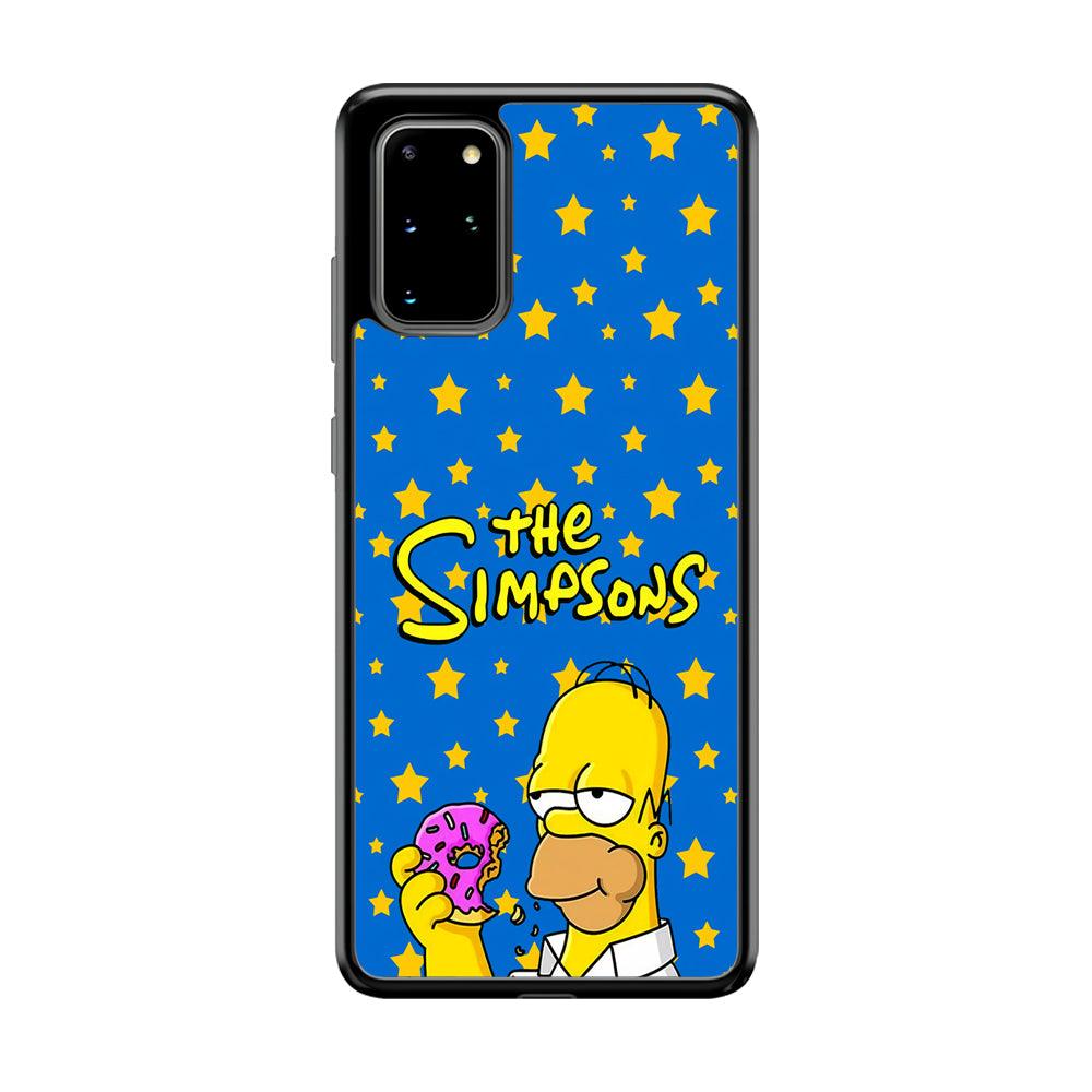 The Simpson Feel Good with Donut Samsung Galaxy S20 Plus Case-Rubber Black (2D Case)-Oxvistore