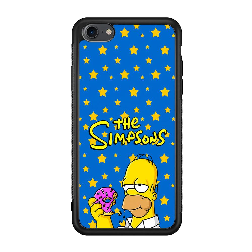 The Simpson Feel Good with Donut iPhone 8 Case-Rubber Black (2D Case)-Oxvistore