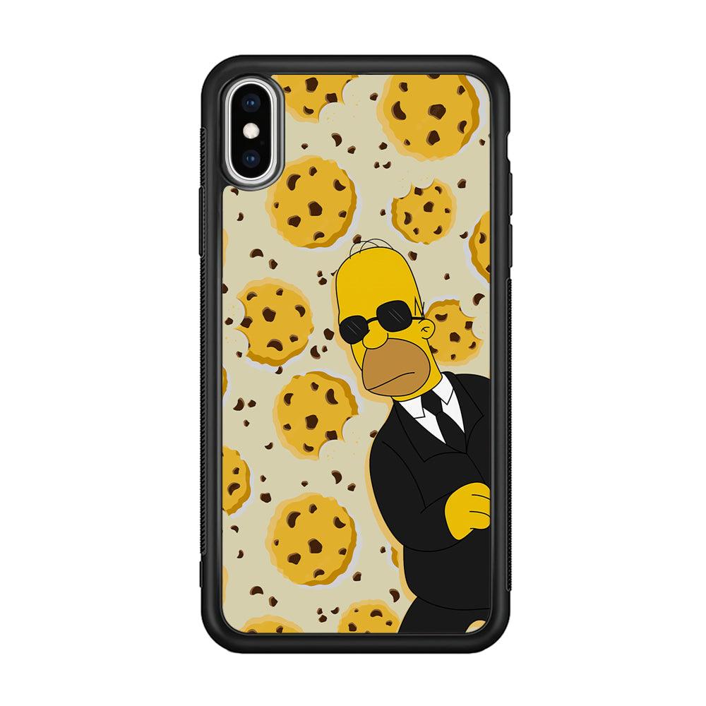 The Simpson Homer Cookies Seeker iPhone Xs Max Case-Rubber Black (2D Case)-Oxvistore