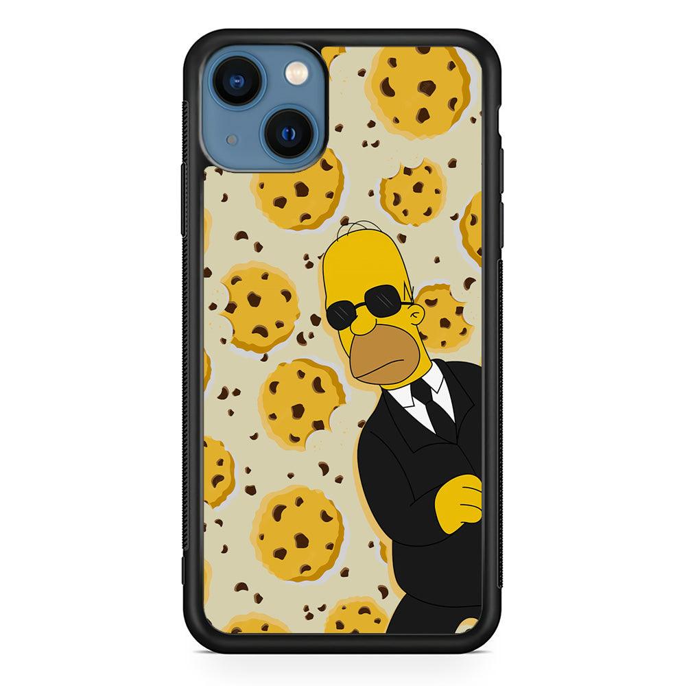 The Simpson Homer Cookies Seeker iPhone 14 Case-Rubber Black (2D Case)-Oxvistore