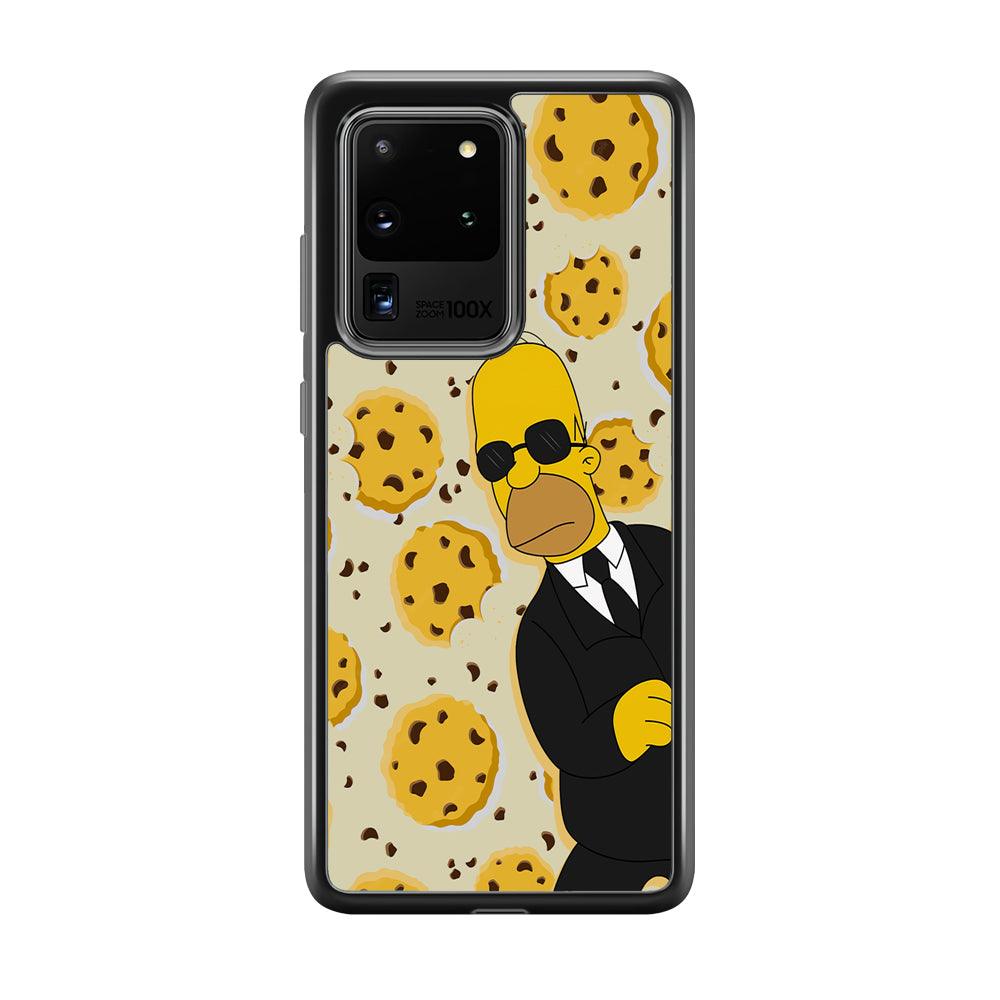 The Simpson Homer Cookies Seeker Samsung Galaxy S20 Ultra Case-Rubber Black (2D Case)-Oxvistore