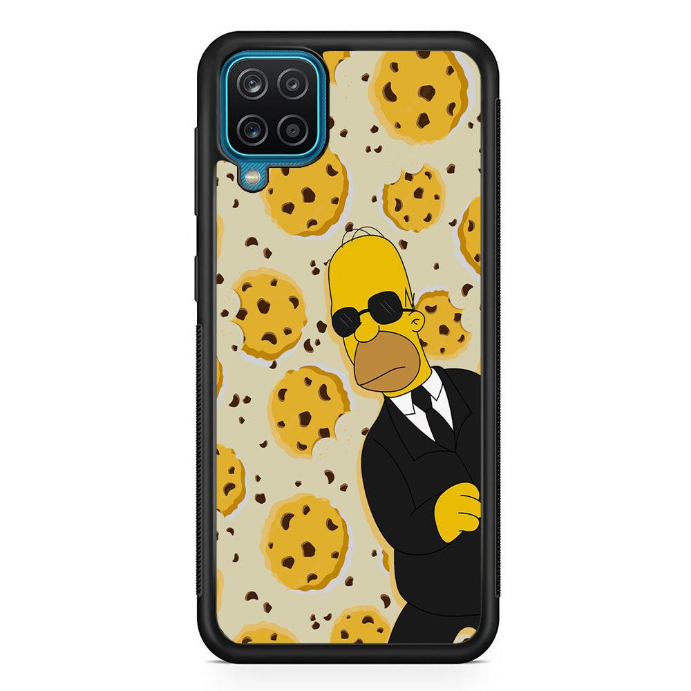 The Simpson Homer Cookies Seeker Samsung Galaxy A12 Case-Rubber Black (2D Case)-Oxvistore