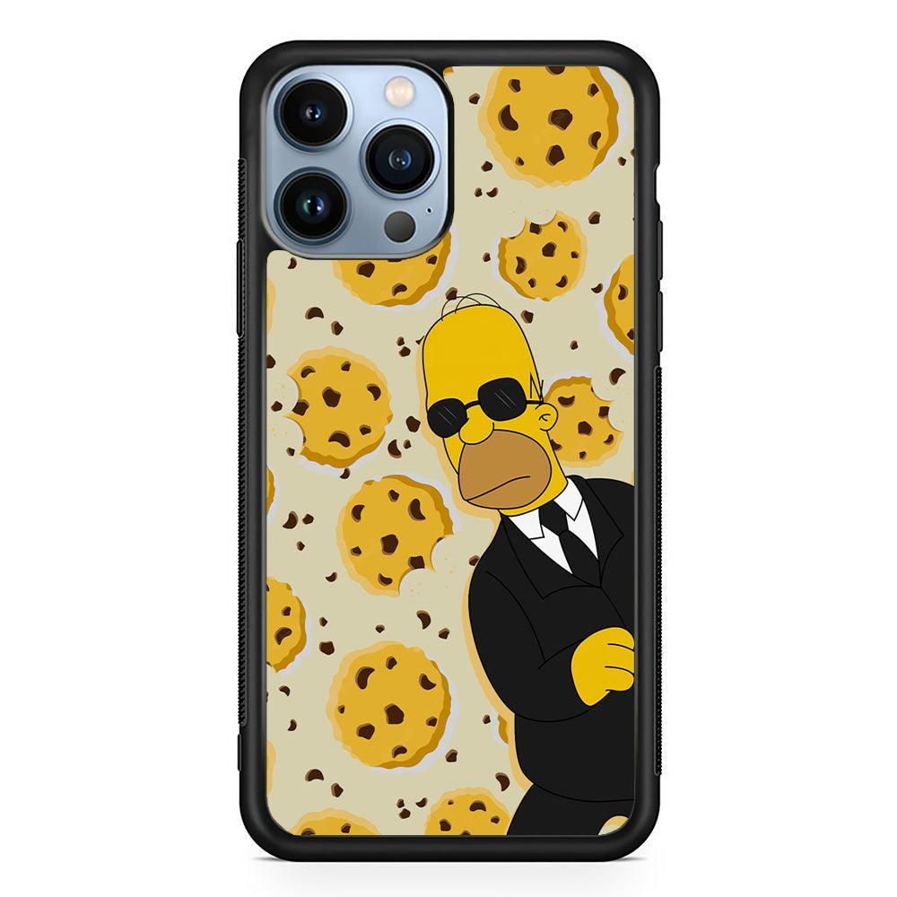 The Simpson Homer Cookies Seeker iPhone 15 Pro Max Case-Rubber Black (2D Case)-Oxvistore
