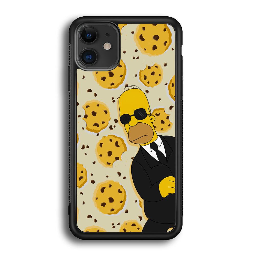 The Simpson Homer Cookies Seeker iPhone 11 Case-Rubber Black (2D Case)-Oxvistore
