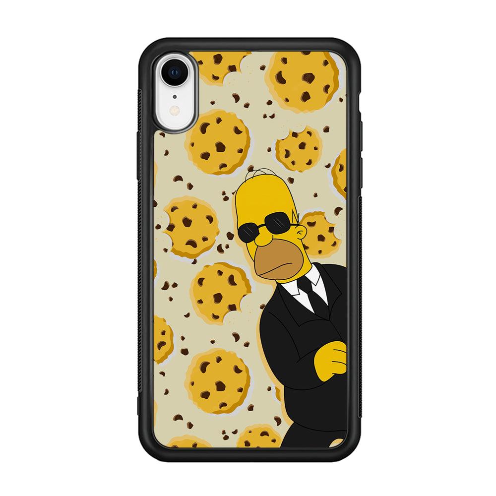 The Simpson Homer Cookies Seeker iPhone XR Case-Rubber Black (2D Case)-Oxvistore