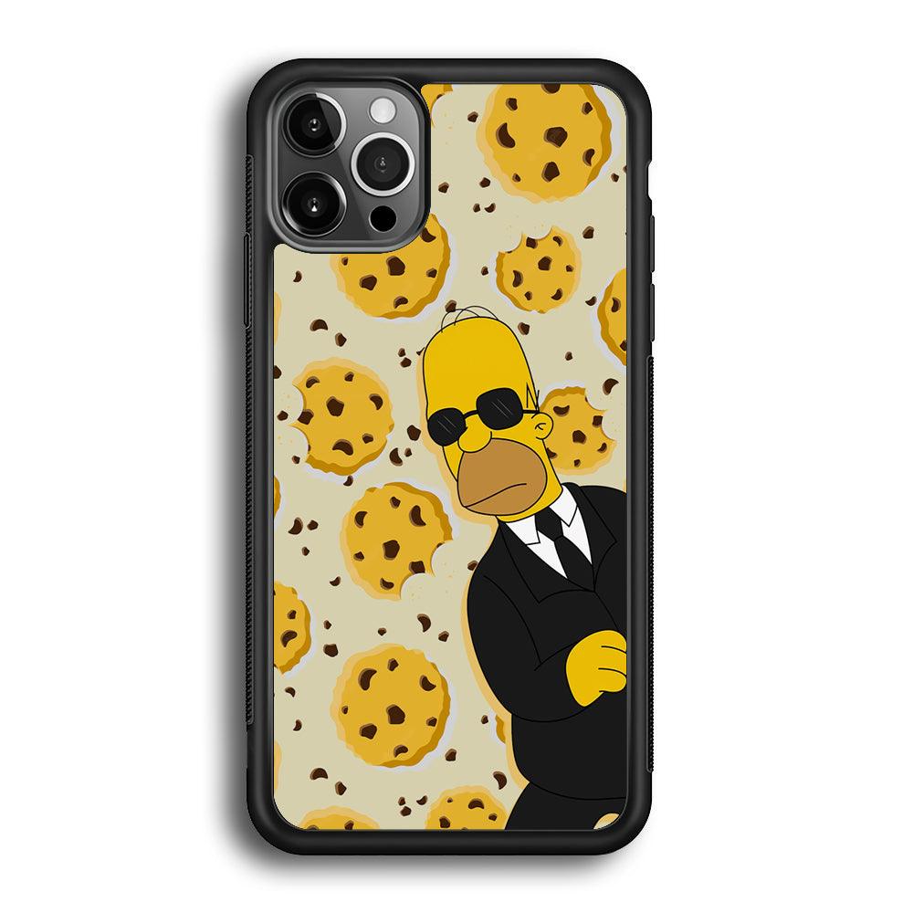 The Simpson Homer Cookies Seeker iPhone 12 Pro Max Case-Rubber Black (2D Case)-Oxvistore