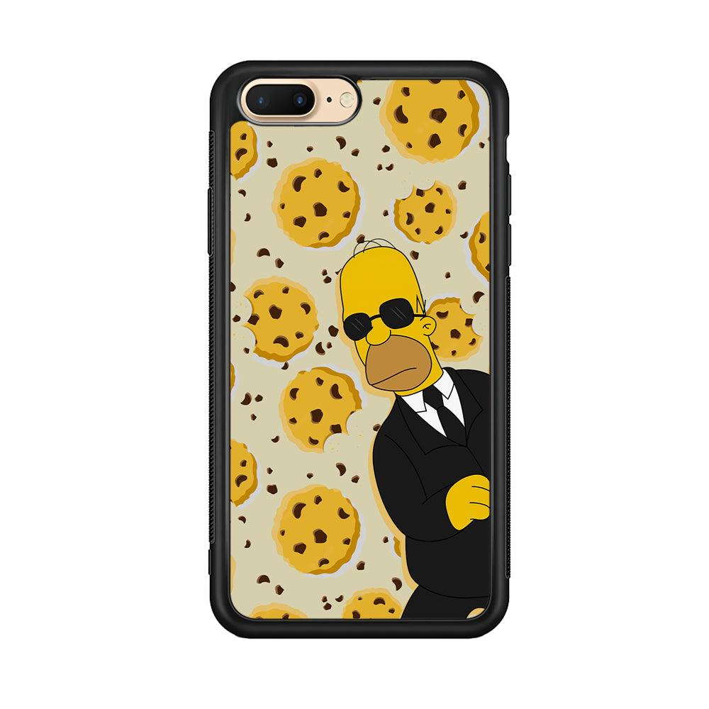 The Simpson Homer Cookies Seeker iPhone 8 Plus Case-Rubber Black (2D Case)-Oxvistore