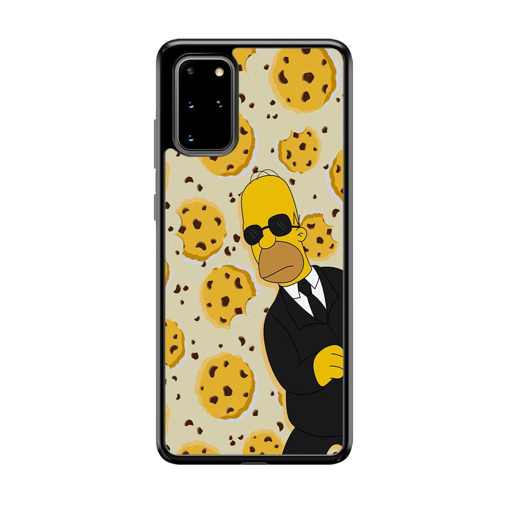 The Simpson Homer Cookies Seeker Samsung Galaxy S20 Plus Case-Rubber Black (2D Case)-Oxvistore