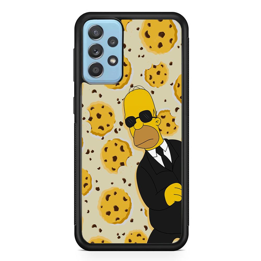 The Simpson Homer Cookies Seeker Samsung Galaxy A72 Case-Rubber Black (2D Case)-Oxvistore