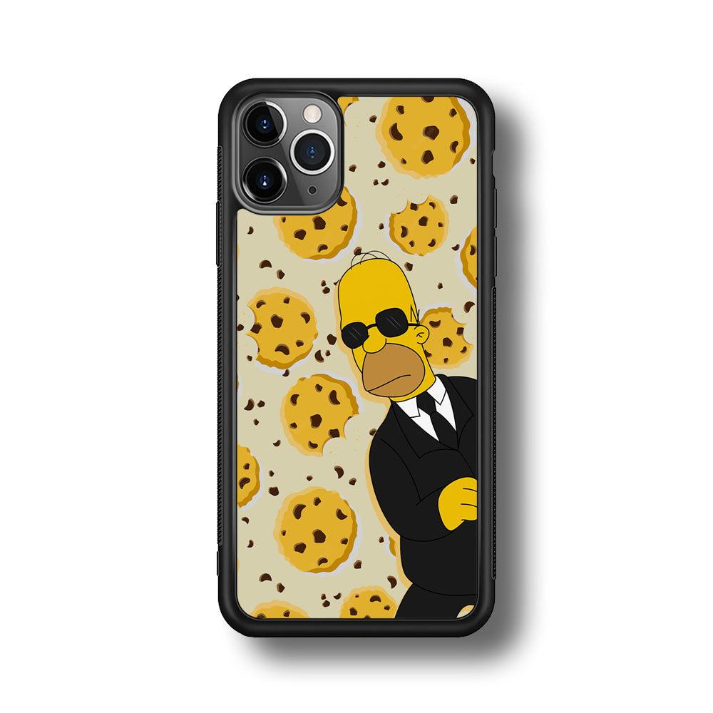 The Simpson Homer Cookies Seeker iPhone 11 Pro Case-Rubber Black (2D Case)-Oxvistore