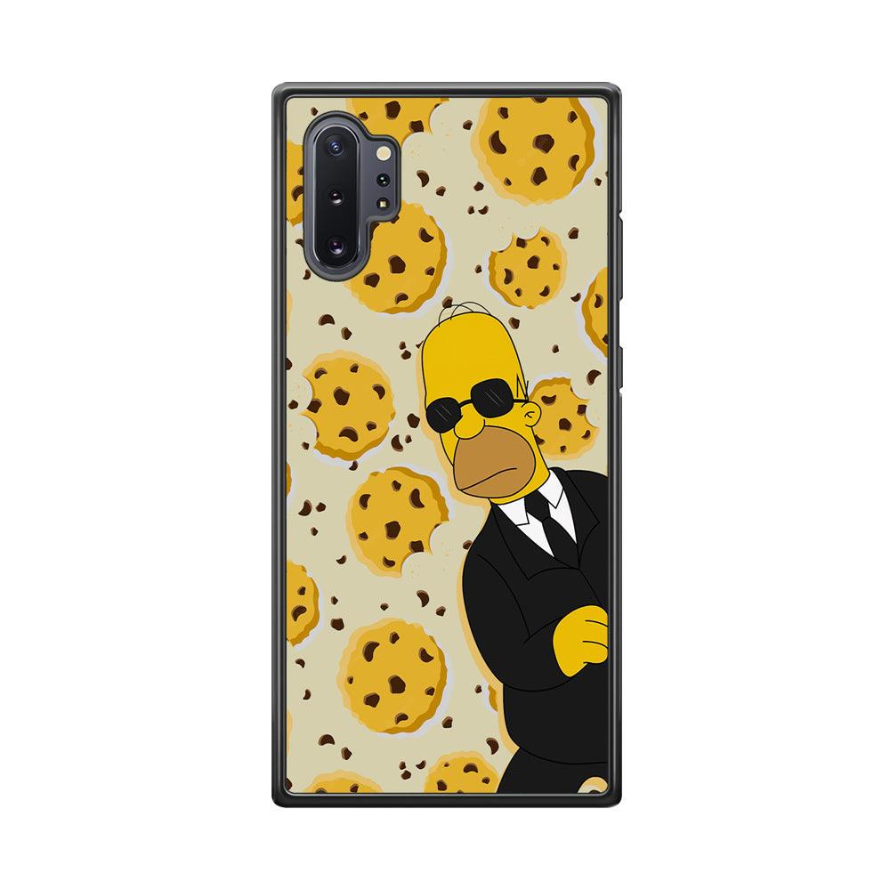 The Simpson Homer Cookies Seeker Samsung Galaxy Note 10 Plus Case-Rubber Black (2D Case)-Oxvistore