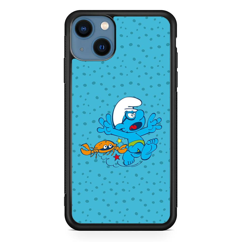 The Smurfs Don't Be Naughty iPhone 15 Case-Rubber Black (2D Case)-Oxvistore