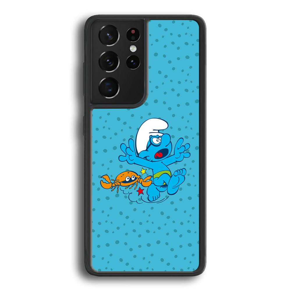 The Smurfs Don't Be Naughty Samsung Galaxy S21 Ultra Case-Rubber Black (2D Case)-Oxvistore