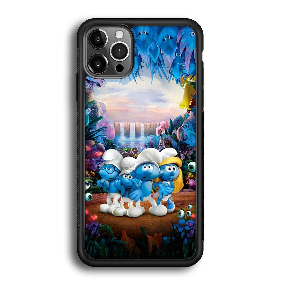 The Smurfs Lost in The Jungle iPhone 12 Pro Max Case-Rubber Black (2D Case)-Oxvistore