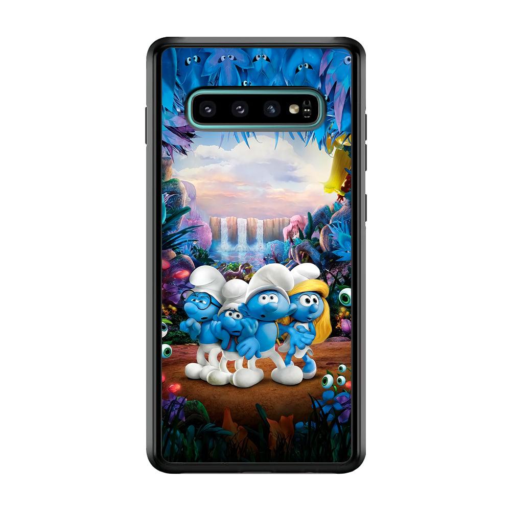 The Smurfs Lost in The Jungle Samsung Galaxy S10 Plus Case-Rubber Black (2D Case)-Oxvistore