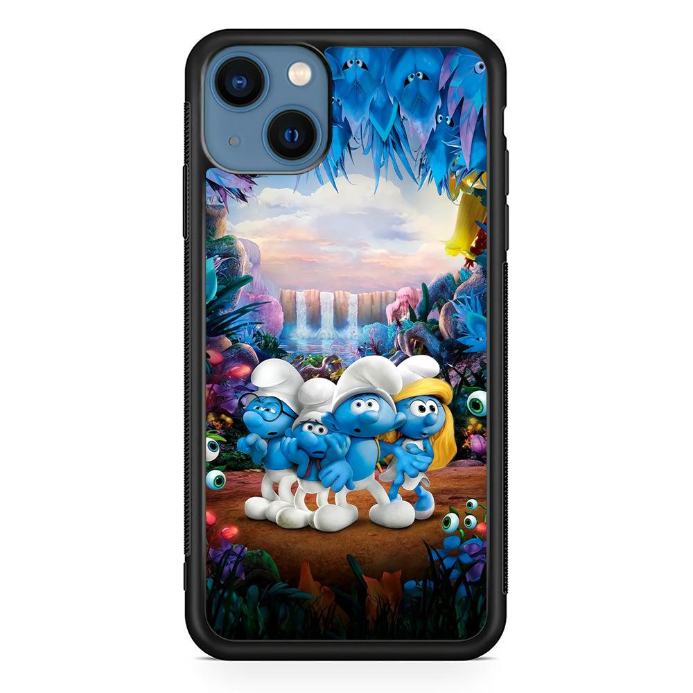 The Smurfs Lost in The Jungle iPhone 14 Case-Rubber Black (2D Case)-Oxvistore