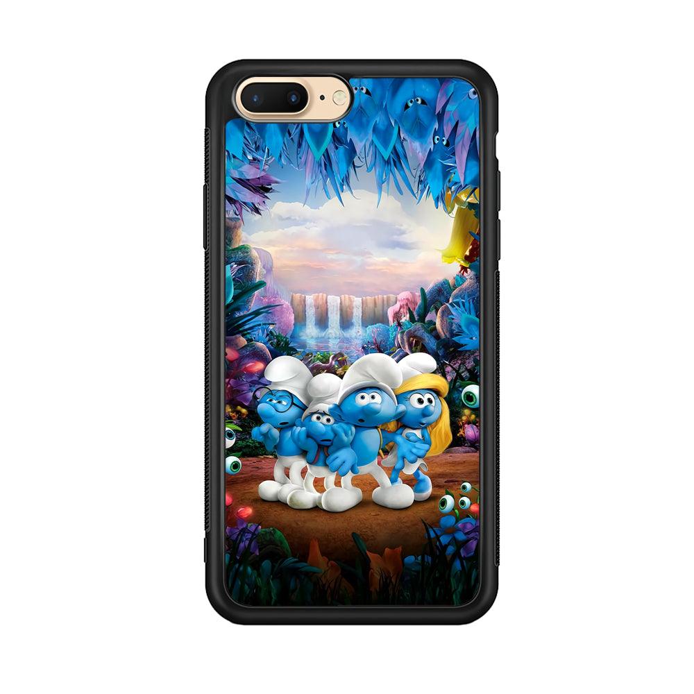 The Smurfs Lost in The Jungle iPhone 8 Plus Case-Rubber Black (2D Case)-Oxvistore