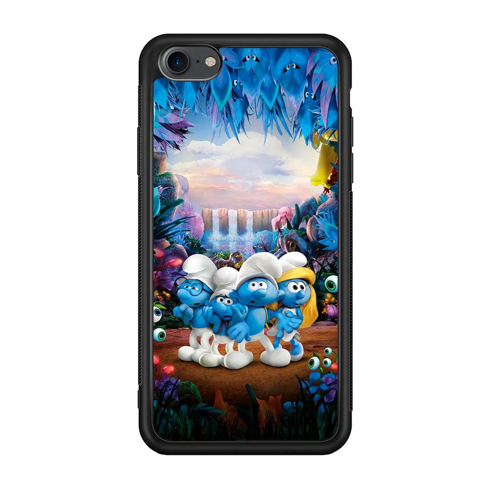 The Smurfs Lost in The Jungle iPhone 8 Case-Rubber Black (2D Case)-Oxvistore