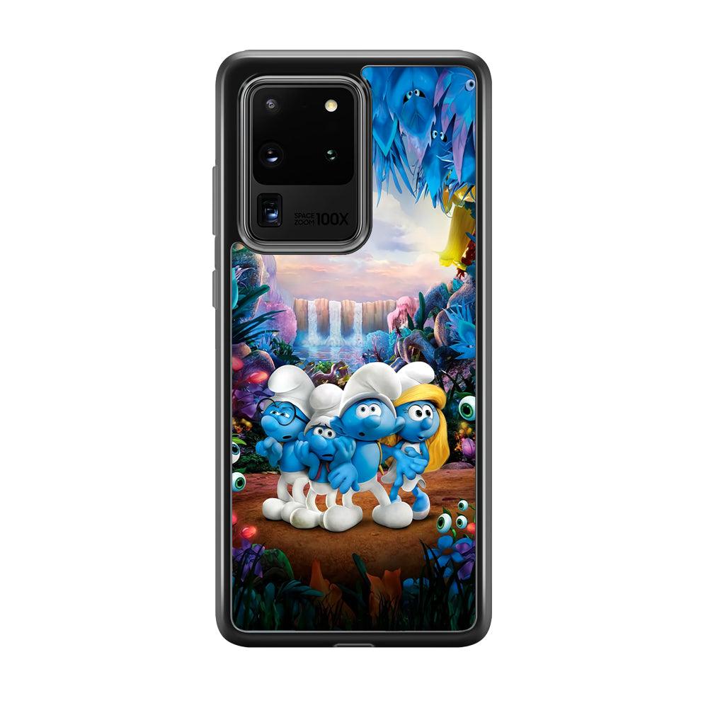 The Smurfs Lost in The Jungle Samsung Galaxy S20 Ultra Case-Rubber Black (2D Case)-Oxvistore