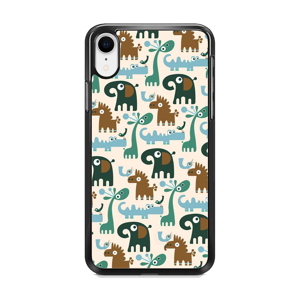 The Animal Expression Modern Shapes iPhone XR Case-Rubber Black (2D Case)-Oxvistore