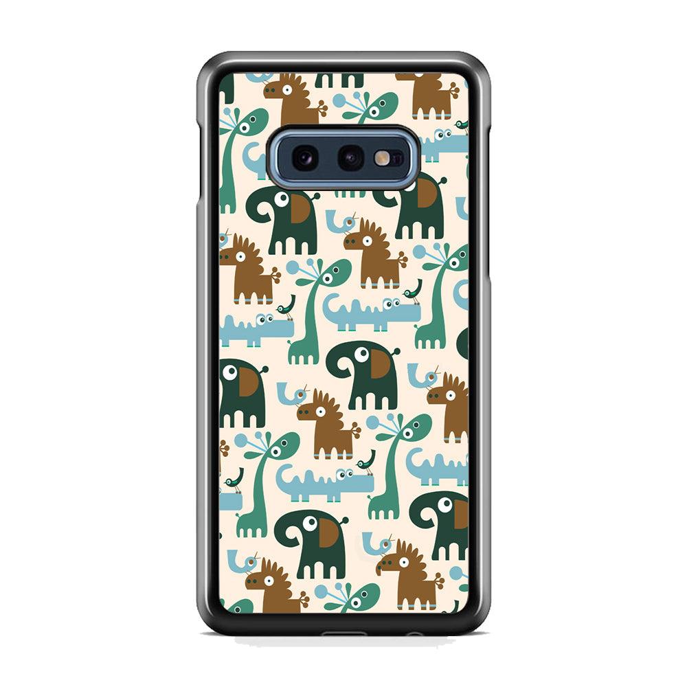 The Animal Expression Modern Shapes Samsung Galaxy S10E Case-Rubber Black (2D Case)-Oxvistore