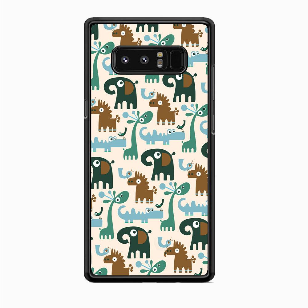 The Animal Expression Modern Shapes Samsung Galaxy Note 8 Case-Rubber Black (2D Case)-Oxvistore