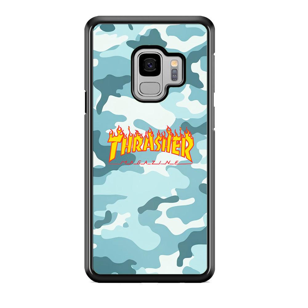 Thrasher Camo Light Blue Samsung Galaxy S9 Case-Rubber Black (2D Case)-Oxvistore