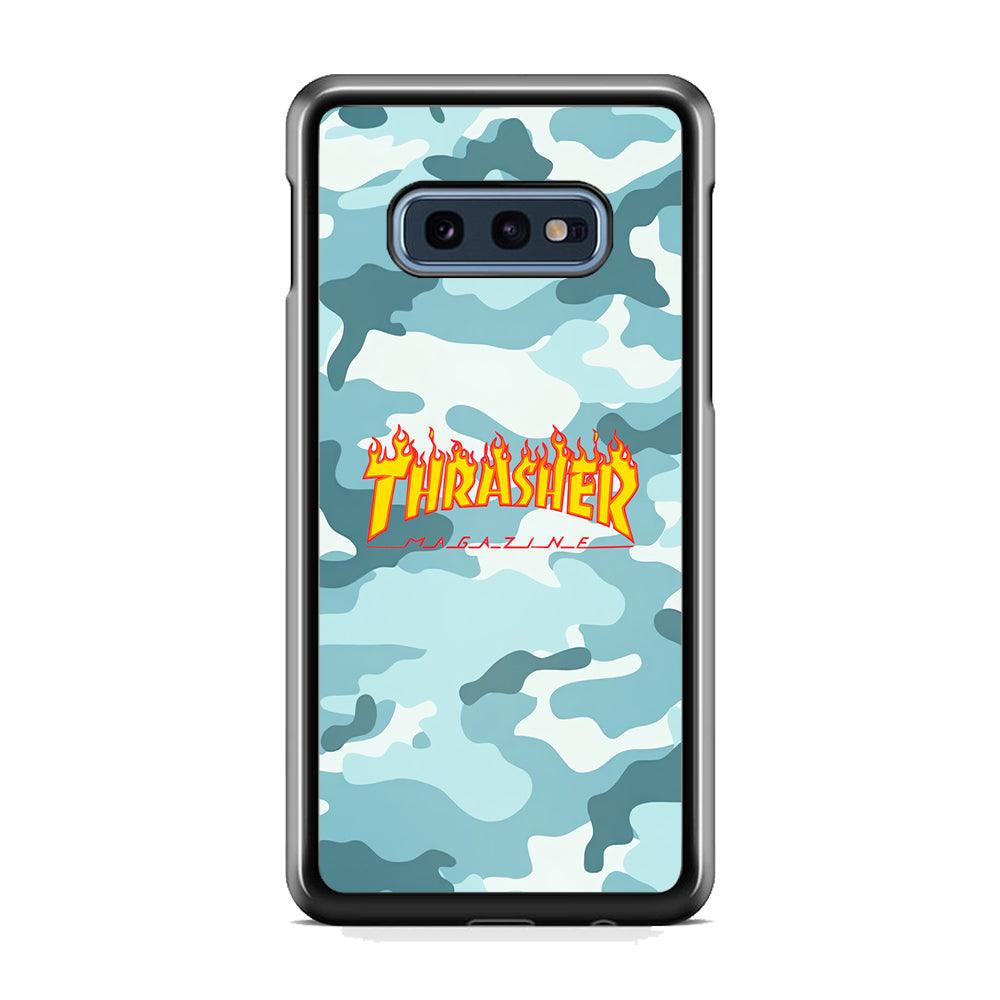 Thrasher Camo Light Blue Samsung Galaxy S10E Case-Rubber Black (2D Case)-Oxvistore